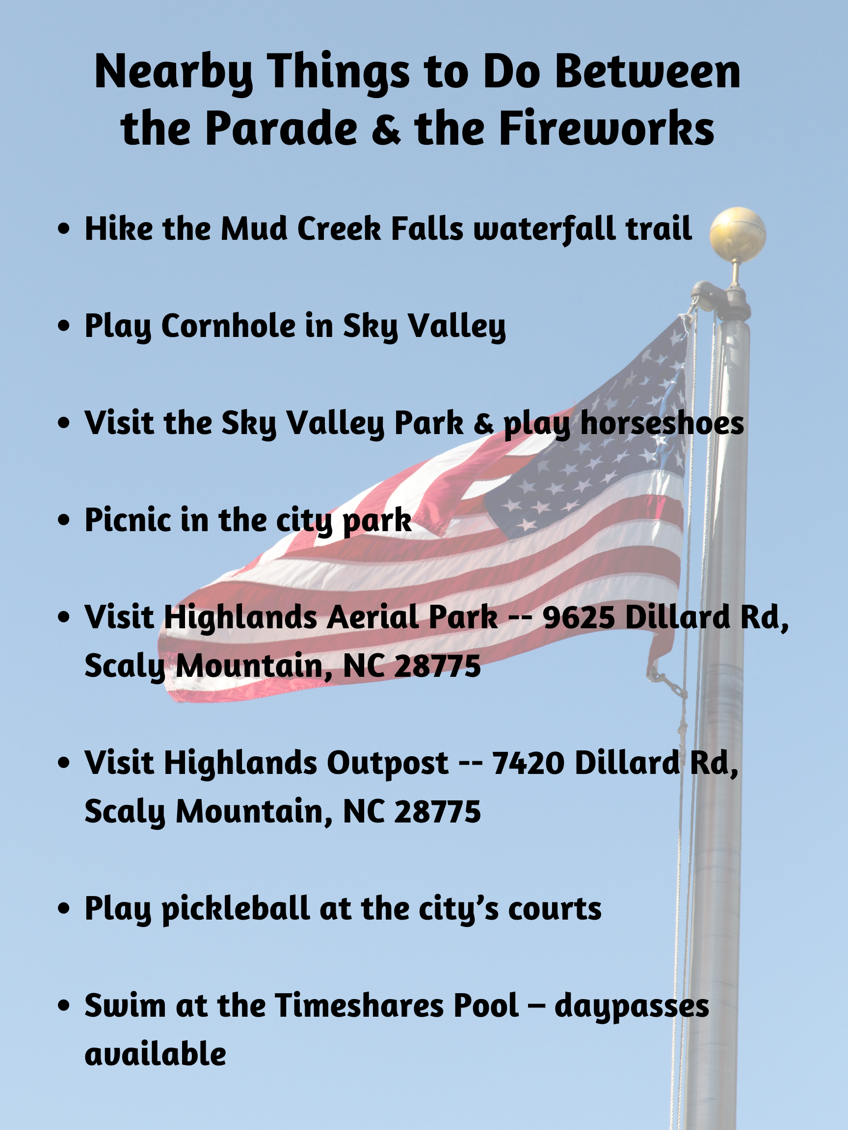Nearby Things to Do Between the Parade and the Fireworks Nearby Things to Do Between the Parade and the Fireworks